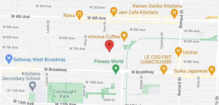 map of 219 2190 W 7TH AVENUE